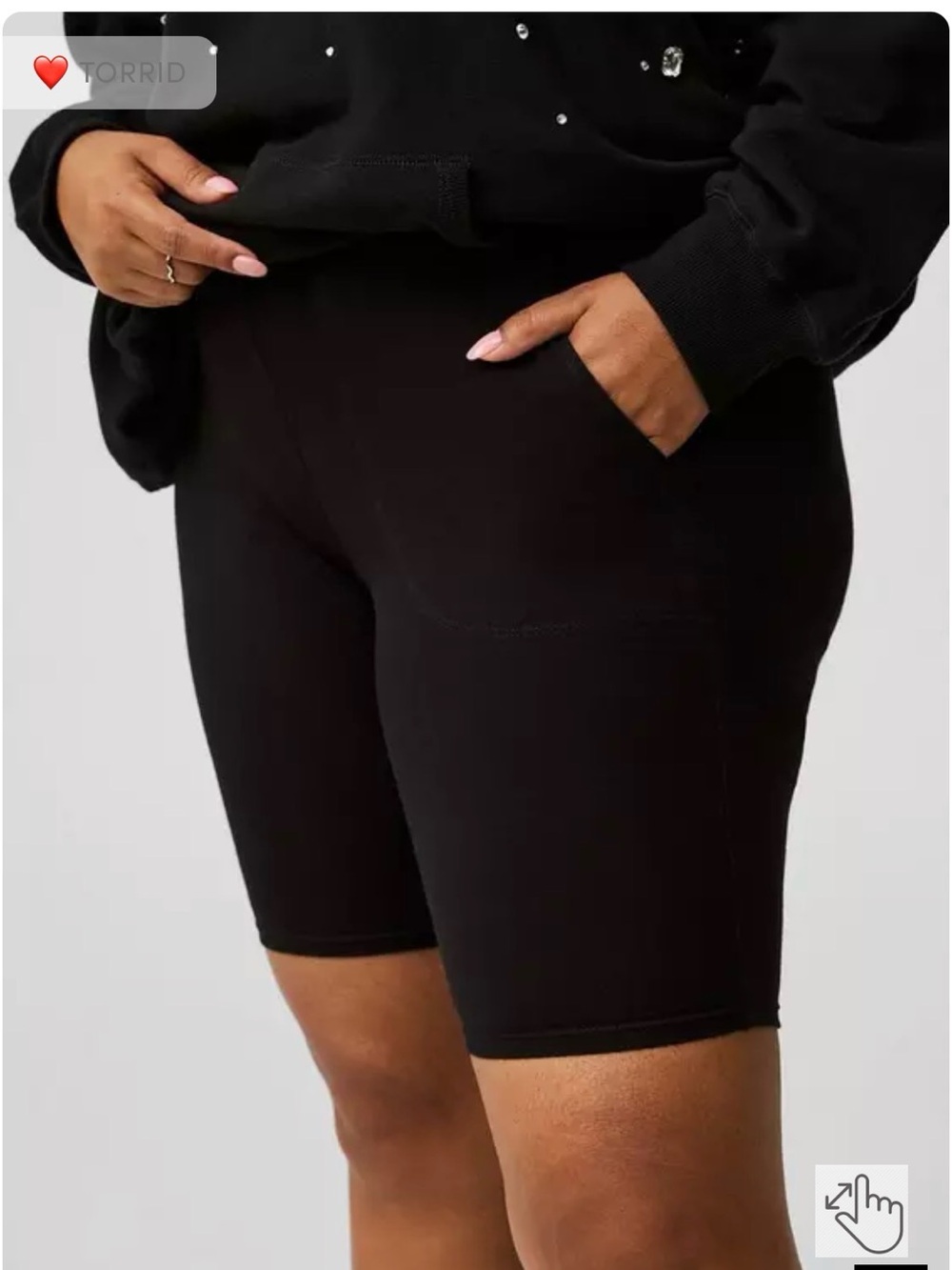 Torrid Premium 9" Bike Shorts Plus 5X/28 New Black High‑Rise Pocket Activewear